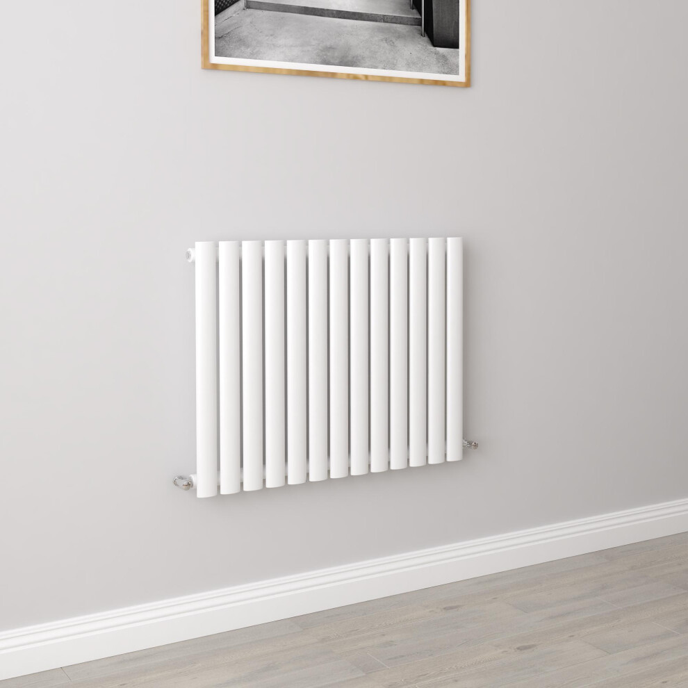 Aica (Single 600X767mm, ) Designer Oval Column Radiator Central Heating White