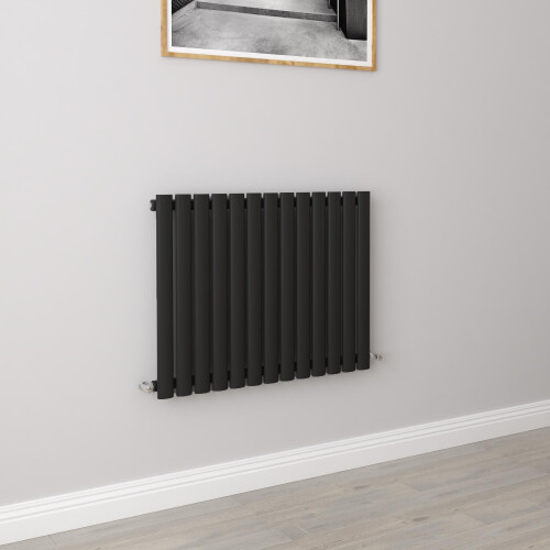 AICA (Single 600x767mm, Black) Designer Oval Column Radiator Central Heating