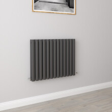 (Double 600x767mm, Anthracite) Designer Oval Column Radiator Central Heating