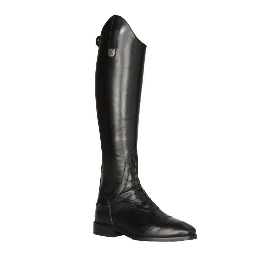 (5 UK Slim, Black) Moretta Unisex Adult Tivoli Leather Long Riding Boots-image-OPC-PJFC5QP-NEW