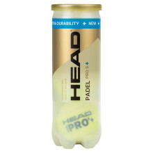Head Pro S Padel Ball - Pack of 3, Durable Polypropylene & Recycled PET, Logo & Text Design