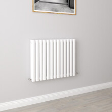 (Double 600x767mm, White) Designer Oval Column Radiator Central Heating