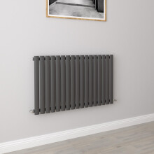 (Single 600x1003mm, Anthracite) Designer Oval Column Radiator Central Heating