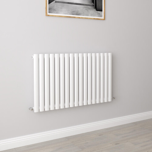 AICA (Single 600x1003mm, White) Designer Oval Column Radiator Central Heating