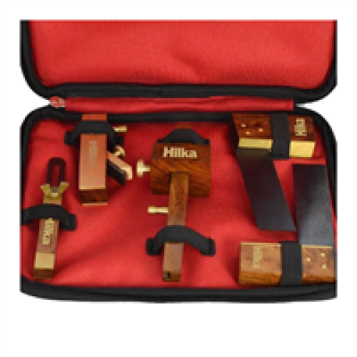 Hilka Hilka Tools Miniature Woodworking Tool Set In Bag 5 Piece - Gold 2