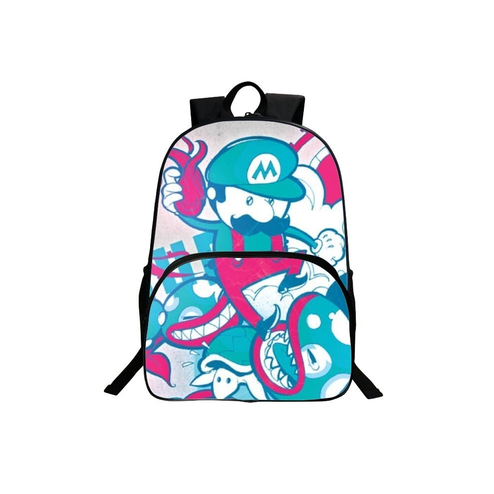 (#4)Super Mario Grand Sac à Dos Scolaire 16" Livre Sac Scolaire Étudiant Sac Voyage