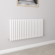 (Single 600x1180mm, White) Designer Oval Column Radiator Central Heating