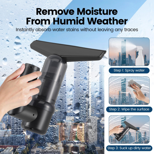 Window Vacuum Cleaner Cordless, Rechargeable Window Cleaner 2