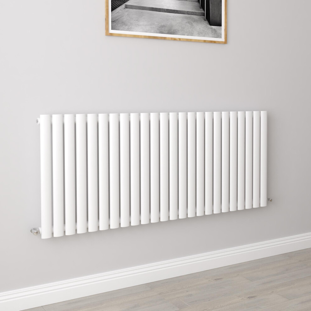 Aica (Single 600X1416mm, ) Designer Oval Column Radiator Central Heating White