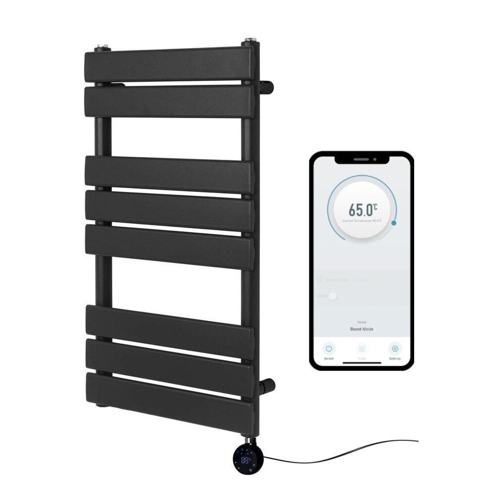 (400Mm W X 800Mm H) Richmond Electric Smart Wifi Controlled Heated Towel Rail Flat 7 Day Programmable Timer App Compatibility 615625586848