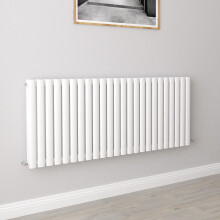 (Double 600x1416mm, White) Designer Oval Column Radiator Central Heating