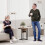 Homcom HOMCOM C Shaped Side Table with Charging Station and Foldable Top 3