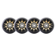 Inline Skate Wheels 72mm 76mm 80mm, 90A Hardness, Star Design, 4 Pack With Ball Bearings