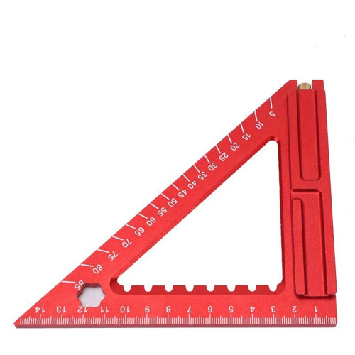 (6 Inch) High Precision Aluminum Triangle Ruler 140mm/180mm, Double-Sided Scale, Needle Slider for Woodworking Projects 2