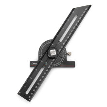 CNC Precision Gauge Ruler with 360 Rotation, Dual Metric & Inch Measurements, Durable Anodized Aluminum, Black