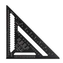 12-Inch Triangle Ruler - Versatile Protractor & Scriber Tool for Woodworking, Construction, Durable Aluminum Alloy, Metric/Imperial