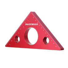 (Small) Aluminum Triangle Ruler for Woodworking - Precision Metric & Imperial Measurements, Durable, Compact, Easy to Handle