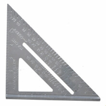 (Cutting) 7" Aluminum Alloy Triangle Ruler - 45 Right Angle Gauge for Woodworking & Decoration, 1mm Resolution