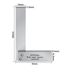 (80×50mm) High-Quality Stainless Steel Angle Gauge for Accurate Measurement in Woodworking & Workshop - 63mm to 125mm Sizes Available