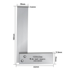(100×63mm) High-Quality Stainless Steel Angle Gauge for Accurate Measurement in Woodworking & Workshop - 63mm to 125mm Sizes Available