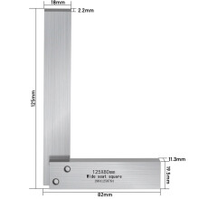 (125×80mm) High-Quality Stainless Steel Angle Gauge for Accurate Measurement in Woodworking & Workshop - 63mm to 125mm Sizes Available