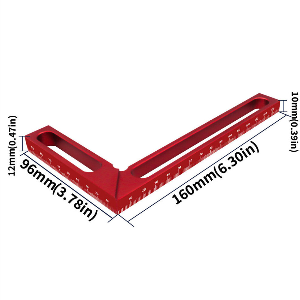 (160Mm) Right Angle Ruler For Woodworking - Accurate 90 Measurements, Durable Aluminum, Lightweight, 100Mm & 160Mm Sizes Available 8727971918210