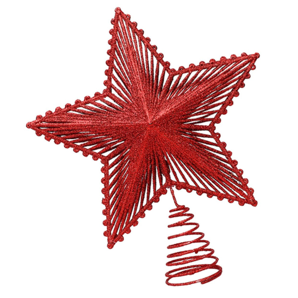 Weihnachtsstern Iron Wire Star Tree Topper Red Ornament For Christmas Tree Home Decor-image-OPC-PJFCFHC-NEW