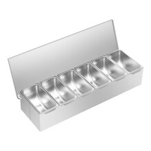 6 Compartment Stainless Steel Condiment Dispenser Seasoning Box