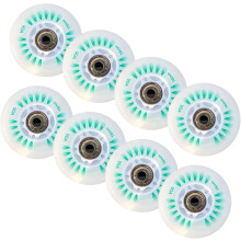 Inline Skate Replacement Wheels LED 72mm 90A 8 Pack Indoor Outdoor Freestyle Brake Wheels Bearing Core A