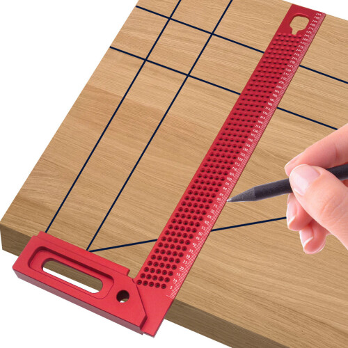 Precision Woodworking Square - Multi-functional Aluminum Tool for Accurate Framing, Marking & Scribing (300mm) 2