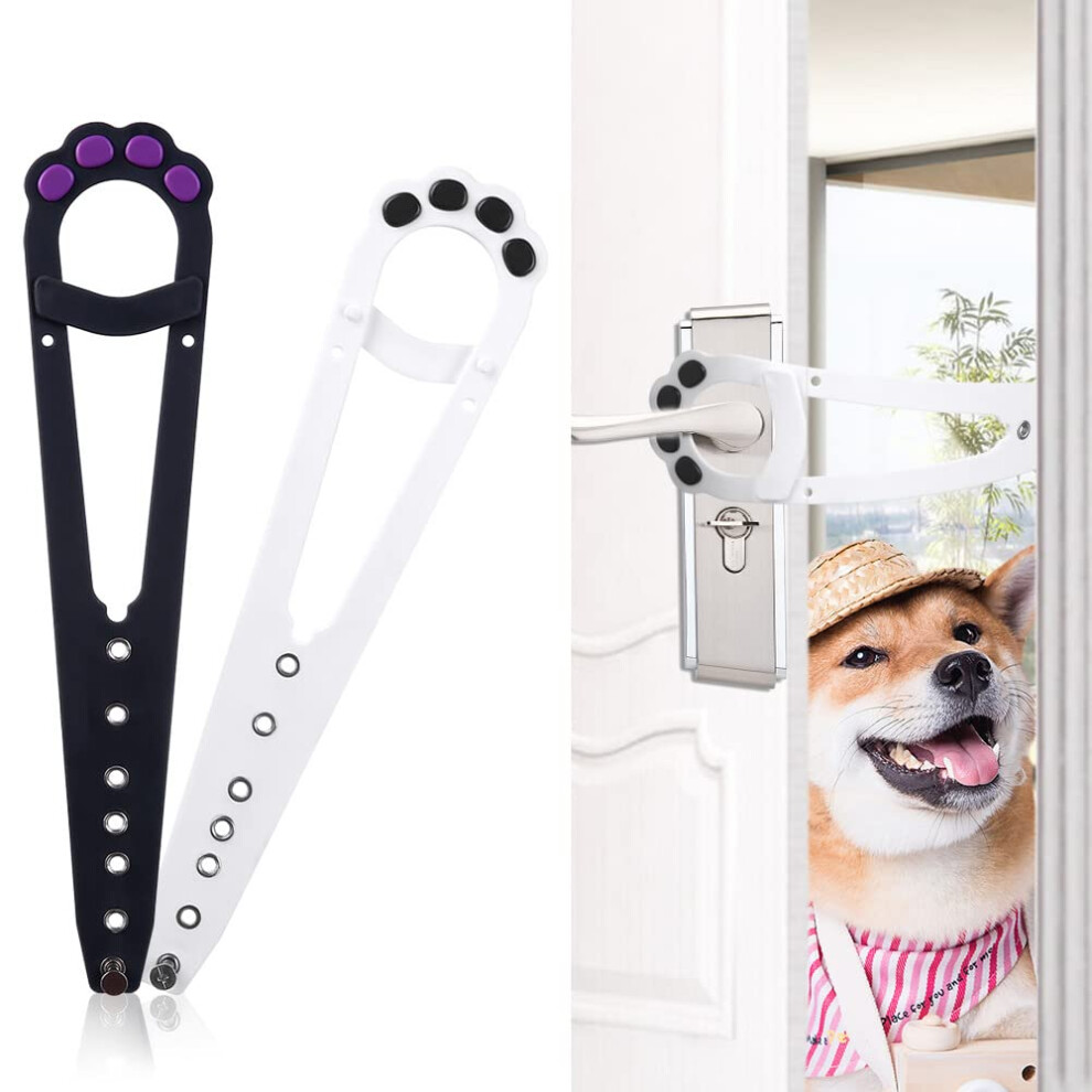 Cat Door Latch, Pack 2, Adjustable Latch, Flex Door Stopper For Pets, Keeps Dogs And Baby Away Cat Litter Tray & Food 6482260411590