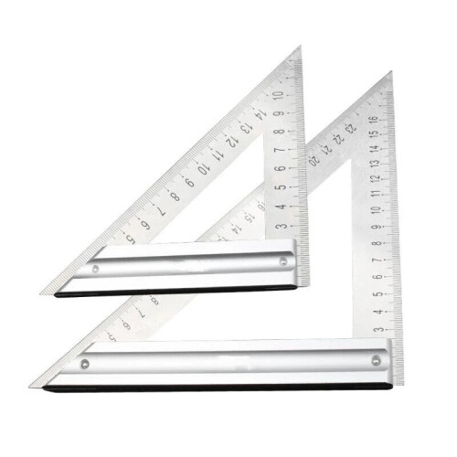 (180mm) Greener 90 Degree Square Ruler Triangle Ruler Stainless Steel Multi-Function Triangle Board Woodworking Protractor Measuring Instrument 1