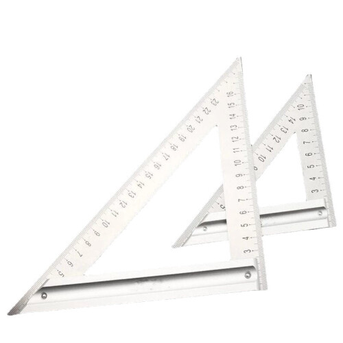 (180mm) Greener 90 Degree Square Ruler Triangle Ruler Stainless Steel Multi-Function Triangle Board Woodworking Protractor Measuring Instrument