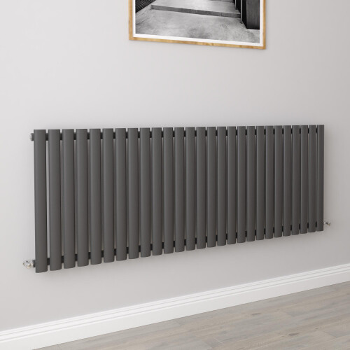 AICA (Single 600x1593mm, Anthracite) Designer Oval Column Radiator Central Heating