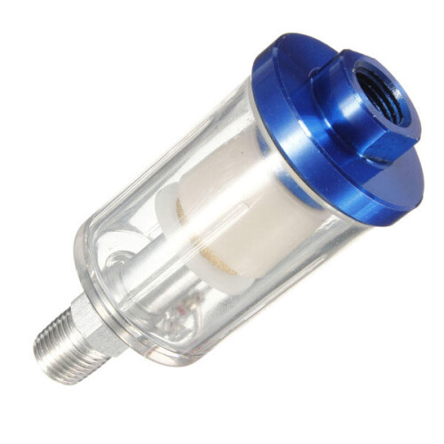 Spray Gun Air Line Mini Filter Water Trap Clear 9cm Long Painting 1