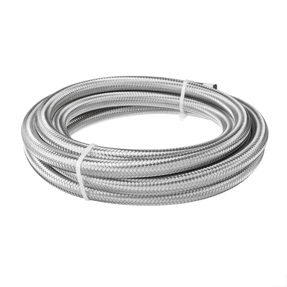 (An3) An3 An4 An6 An8 An10 8Ft 243.84Cm Fuel Hose Oil Gas Line Ptfe Stainless Steel Braided 9078193504484