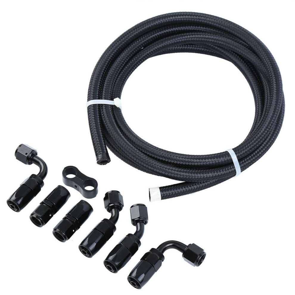 Braided 3/8 Fuel Line 6An Oil/Gas/Fuel Hose End Fitting Hose Separator Clamp Kit 1138392338094
