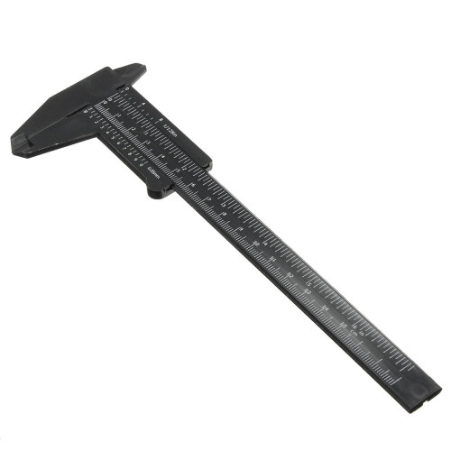 (Black) 150mm Measure Plastic Vernier Caliper Ruler for Permanent Makeup Tattoo Eyebrow Tool