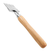 Ice Cutter Aluminium Alloy Ice Cream Scoop, Ice Crusher For Bar, Ice Axe, Bar Tool, Wood Handle, Khaki