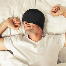 Cold Therapy Migraine Relief Cap - Gel Ice Pack for Headache Relief, Adjustable Size, Comfortable & Non-Slip, Black