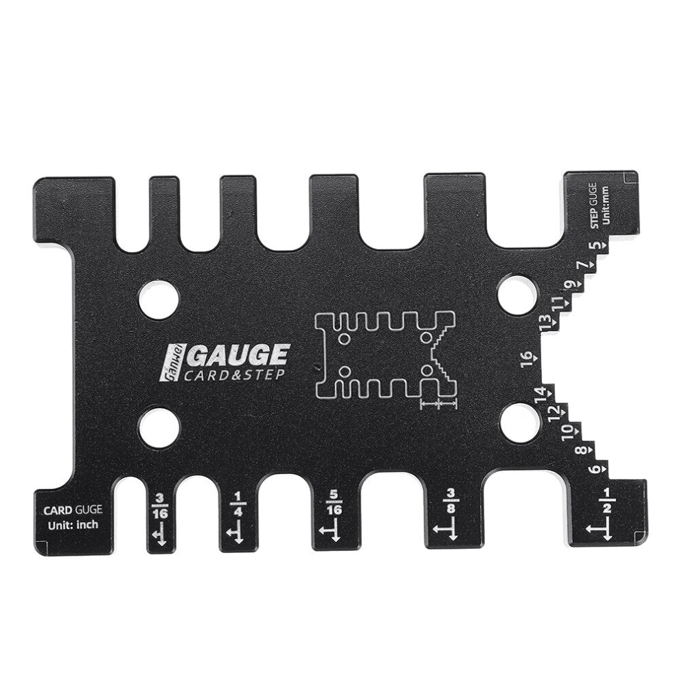 Aluminum Alloy Router Template Jig & Depth Gauge, Black, Inch & Mm Sizes, Precision Woodworking Tool 8727971916629