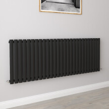 (Single 600x1593mm, Black) Designer Oval Column Radiator Central Heating