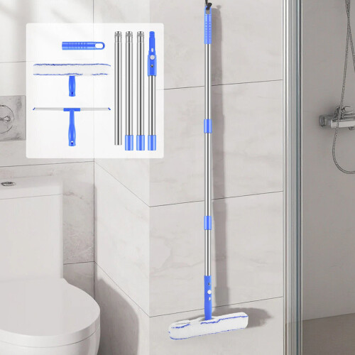 Professional Window Cleaning Kit with Telescopic Pole & Squeegee - 65" Glass Cleaner Tool Set