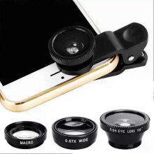 Objectif de téléphone 3 en 1 à clipser, objectif macro fisheye grand angle universel 065X pour téléphone