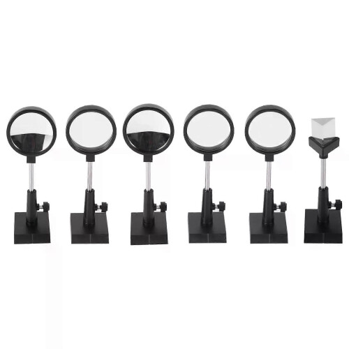 Physical Optics Experiment Set Convex Lens Concave Lens Triangular Prism Plane Mirror Convex Mirror