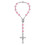 Braccialetti rosario con croce e fiore di rosa in plastica rosa per auto da donna 1