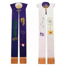 Priest Stole Clergy Costume Soutane Reversible Double Side Embroidery Church Scarf