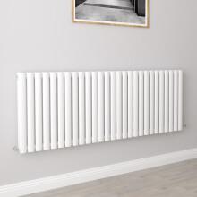 (Double 600x1593mm, White) Designer Oval Column Radiator Central Heating