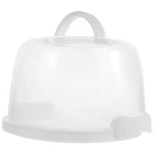 Contenitore per dolci in plastica, con coperchio e maniglia, scatola rotonda per cupcake, custodia per