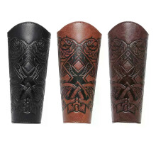 PU Leather Gauntlet Wristband Medieval Arm Bracers Punk Bracer Wrist Band Vambraces for Halloween Photo